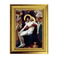 6 3/4" X 8 3/4" Gold Leaf Finish Frame with 5" X 7" Bouguereau: Beautiful Pieta Textured Art