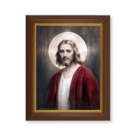 10 1/2" x 12 1/2" Walnut Finish Beveled Frame with 8" x 10" Confide in Me Textured Art