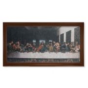 24" x 44" Walnut Finished Beveled Frame with a DaVinici: Last Supper Canvas