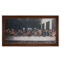 24" x 44" Walnut Finished Beveled Frame with a DaVinici: Last Supper Canvas