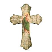 Saint Jude 10" Laser Cut Wood Vintage Cross