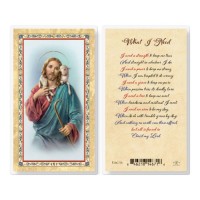 25pk - What I Need Christ In Garden Gold Stamped Laminated Holy Card  Pk 25
