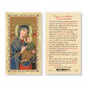 25pk - Our Lady Of Perpetual Help  Gold Stamped Laminated Holy Card  Pk 25