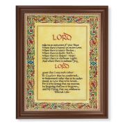 13 1/2" x 16 9/16" Walnut Finished Frame with 11" x 14" The Lords Prayer Textured Art