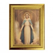 6 3/4" X 8 3/4" Gold Leaf Finish Frame with 5" X 7" Miraculous Mary Textured Art