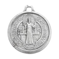 25pk - 1 1/8" Antique Silver Saint Benedict Jubilee Medal  sold in inc of 25