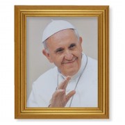 10" x 12" Gold Leaf Finish Beveled Frame with 8" x 10" Pope Francis Textured Art