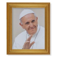10" x 12" Gold Leaf Finish Beveled Frame with 8" x 10" Pope Francis Textured Art