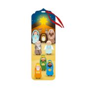 6" Nativity Scene Wooden Bookmark with Ribbon Tassle (Sold in increments of 5)