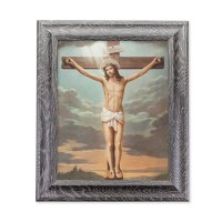 10 1/2" x 12 1/2" Grey Oak Finish Frame with an 8" x 10" The Crucifixion Print