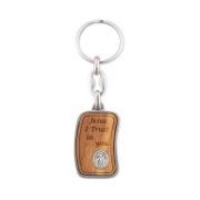 Wooden Divine Mercy Inset Keychain