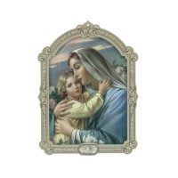 5" Cathedral 3D Plaque Madonna with Child