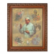 10" x 12" Ornate Wood Frame with an 8" x 10" St. Pope John Paul II Print