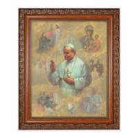 10" x 12" Ornate Wood Frame with an 8" x 10" St. Pope John Paul II Print