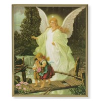 11" x 14" Gold Plaque Frame with a Guardian Angel Print 11" x 14" Gold Plaque Frame with a Guardian Angel Print