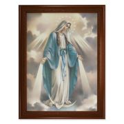 23.5" x 31" Walnut Finished Beveled Frame with 19" x 27" Our Lady of Grace Canvas Artwork