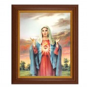 10 1/2" x 12 1/2" Walnut Finish Beveled Frame with 8" x 10" Immaculate Heart of Mary Textured Art 10 1/2" x 12 1/2" Walnut Finish Beveled Frame with 8" x 10" Immaculate Heart of Mary Textured Art