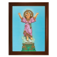 23.5" x 31" Walnut Finished Beveled Frame with 19" x 27" Divino Nino Textured Art