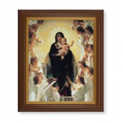 10 1/2" x 12 1/2" Walnut Finish Beveled Frame with 8" x 10" Queen of Angels Textured Art