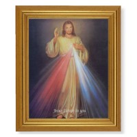 10" x 12" Gold Leaf Finish Beveled Frame with 8" x 10" Divine Mercy Textured Art