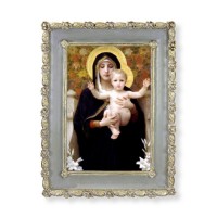 5 1/2" x 7 1/2" Rosebud Frame with Bouguereau: Madonna of the Lilies Print