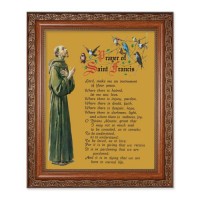 10" x 12" Ornate Wood Frame with an 8" x 10" Prayer of Saint Francis Print