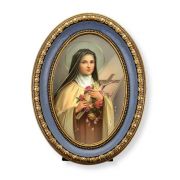 5 1/2" x 7 1/2" Oval Gold-Leaf Frame with a Saint Therese Print