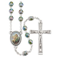 7mm St. Joseph Terror of Demons 7mm Light Teal Bead Rosary 22" 7mm St. Joseph Terror of Demons 7mm Light Teal Bead Rosary 22"