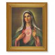 10" x 12" Gold Leaf Finish Beveled Frame with 8" x 10" Immaculate Heart of Mary Textured Art