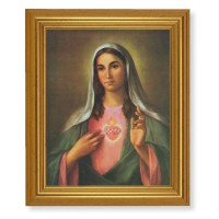 10" x 12" Gold Leaf Finish Beveled Frame with 8" x 10" Immaculate Heart of Mary Textured Art 10" x 12" Gold Leaf Finish Beveled Frame with 8" x 10" Immaculate Heart of Mary Textured Art