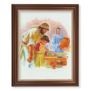 13 1/2" x 16 9/16" Walnut Finished Frame with 11" x 14" Hook: Jesus the Carpenter Textured Art