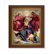 10 1/2" x 12 1/2" Walnut Finish Beveled Frame with 8" x 10" Crowning of Mary Textured Art