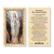25pk - Novena To Our Lady Of Lourdes  Gold Stamped Laminated Holy Card  Pk 25