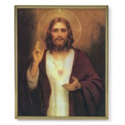 11" x 14" Gold Plaque Frame with a Chambers: Sacred Heart of Jesus Print