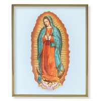 11" x 14" Gold Plaque Frame with a Our Lady of Guadalupe Print