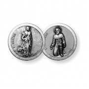 10pk - Saint Peregrine and Saint Agatha Cancer Pocket Coin (Sold in Inc. of 10)