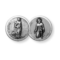 10pk - Saint Peregrine and Saint Agatha Cancer Pocket Coin (Sold in Inc. of 10)