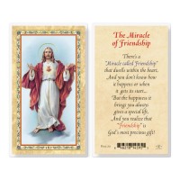 25pk - The Miracle Of Friendship SHJ Gold Stamped Laminated Holy Card  Pk 25