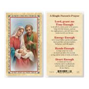 A Single Parents Prayer Laminated Holy Card. Inc. of 25
