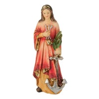 4" Cold Cast Resin Hand Painted Statue of Saint Philomena in a Deluxe Window Box