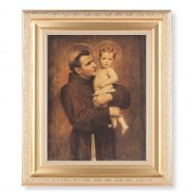 10 1/4" x 12 1/4" Satin Gold Frame with an 8" x 10" St. Anthony with Jesus Print