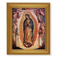 10" x 12" Gold Leaf Finish Beveled Frame with 8" x 10" Our Lady of Guadalupe Textured Art