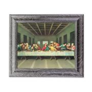 10 1/2" x 12 1/2" Grey Oak Finish Frame with an 8" x 10" Davinci: Last Supper In Print