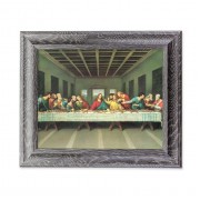 10 1/2" x 12 1/2" Grey Oak Finish Frame with an 8" x 10" Davinci: Last Supper In Print 10 1/2" x 12 1/2" Grey Oak Finish Frame with an 8" x 10" Davinci: Last Supper In Print