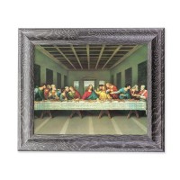 10 1/2" x 12 1/2" Grey Oak Finish Frame with an 8" x 10" Davinci: Last Supper In Print