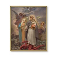 8" X 10" Gold Plaque Frame with a Saint Joseph "Terror of Demons" Print 8" X 10" Gold Plaque Frame with a Saint Joseph "Terror of Demons" Print