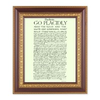11 1/2" x 13 1/2" Cherry Frame with Gold Trim with an 8" x 10" Go Placidly Print