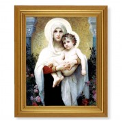 10" x 12" Gold Leaf Finish Beveled Frame with 8" x 10" Bouguereau: Madonna of the Roses Textured Art