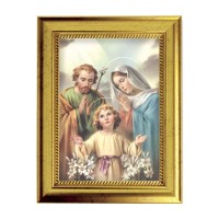 6 3/4" X 8 3/4" Gold Leaf Finish Frame with 5" X 7" Simeone Holy Family Textured Art