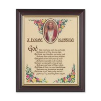 10" x 12" Walnut Frame with Gold Inside Lip and a 8" x 10" A House Blessing Print